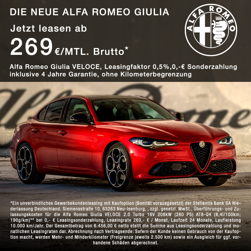 Alfa Romeo Giulia VELOCE Gewerbeleasing bei Preckel Automobile