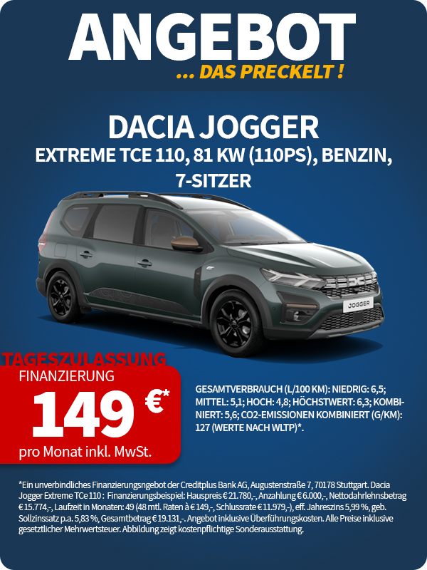 Wagen Angebot Dacia Jogger jetzt finanzieren