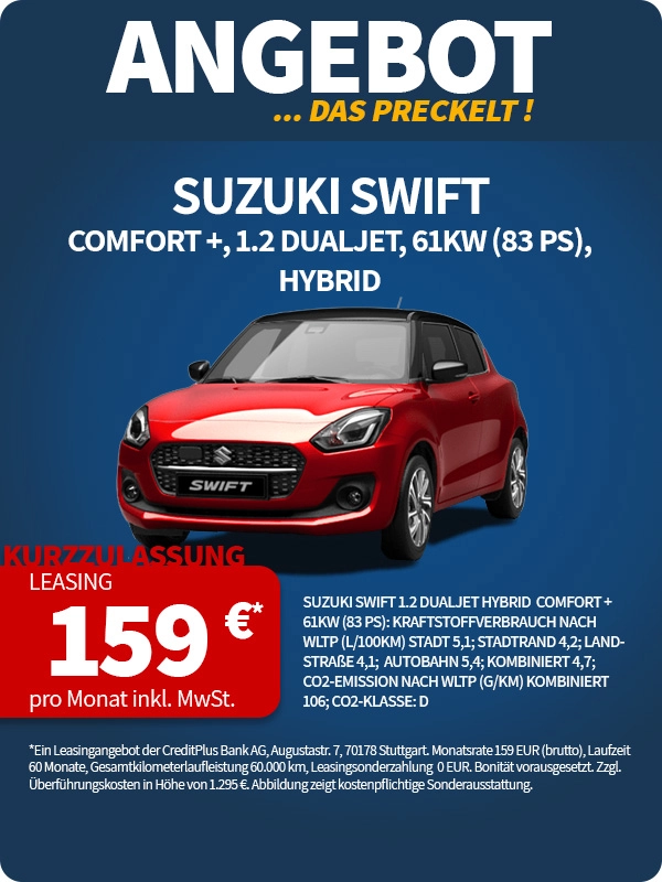 Suzuki Swift leasen bei Preckel Automobile