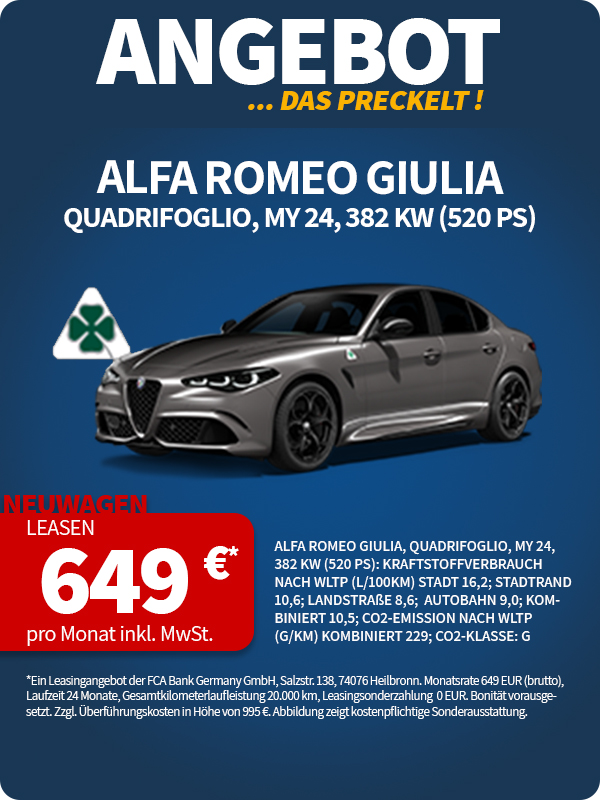 Alfa Romeo Giulia Quadrifoglio bei Preckel Automobile