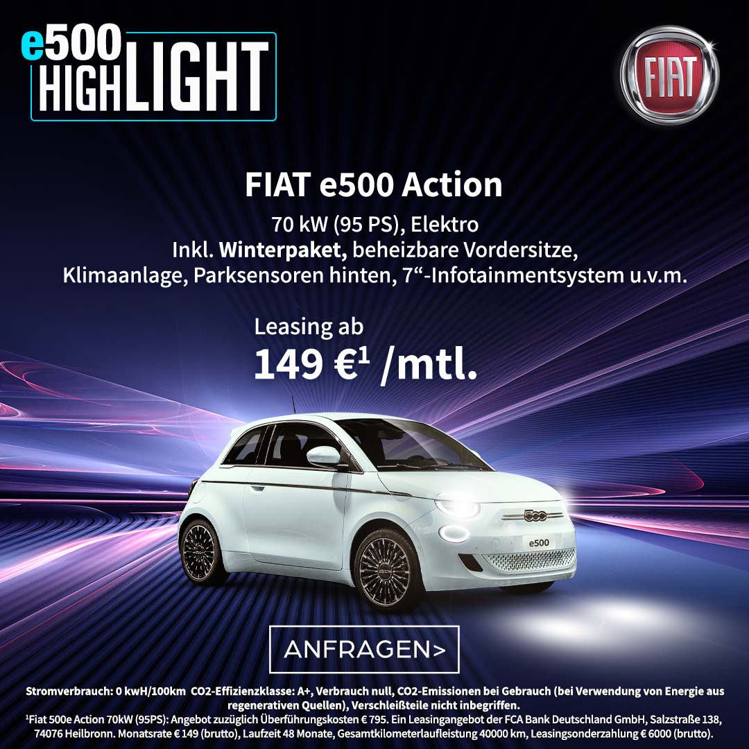 Fiat e500 leasen bei Preckel Automobile