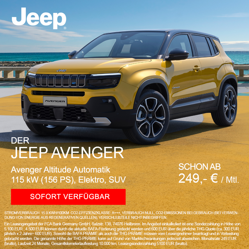 Jeep Avenger Elektro jetzt günstig bei Preckel Automobile