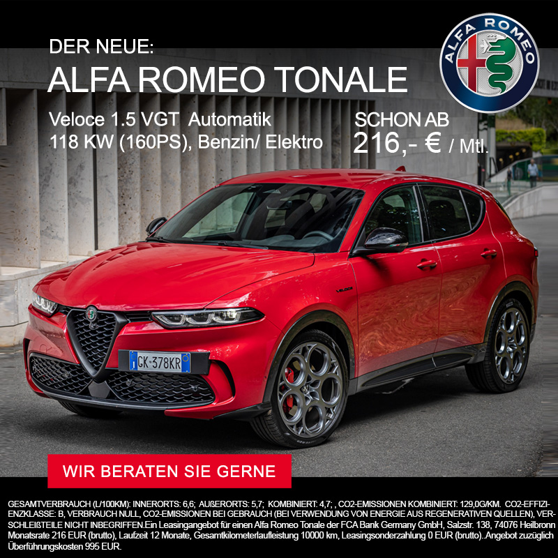 Der Alfa Romeo Tonale sofort Verfügbar bei Preckel Automobile