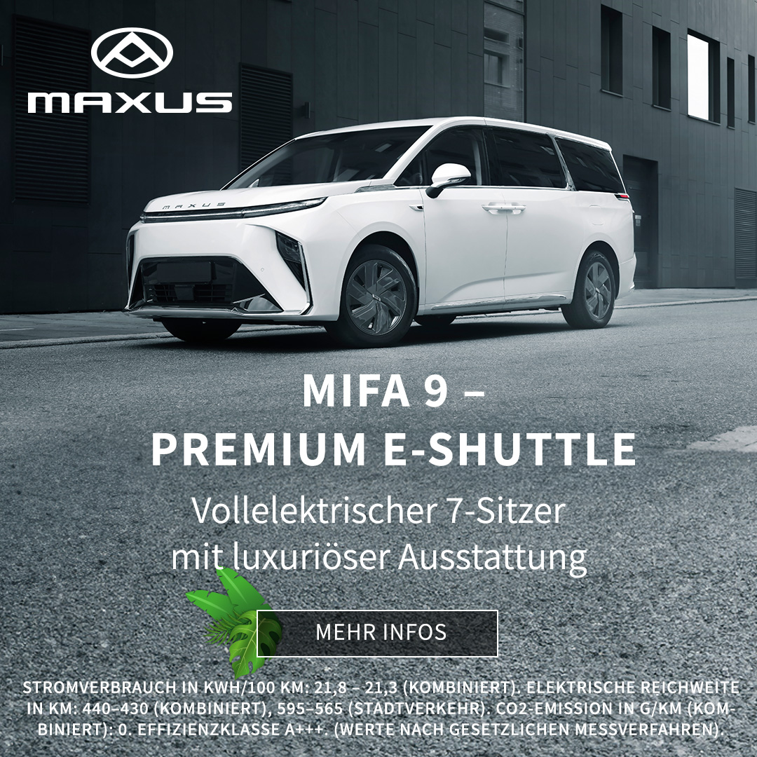 Maxus Mifa 9 - PKW Elekro-Shuttle der Premiumklasse