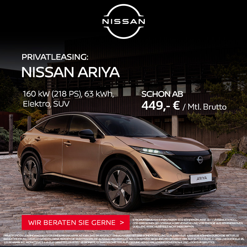 Der Nissan Ariya jetzt im Privatkundenleasing bei Preckel Automobile GmbH