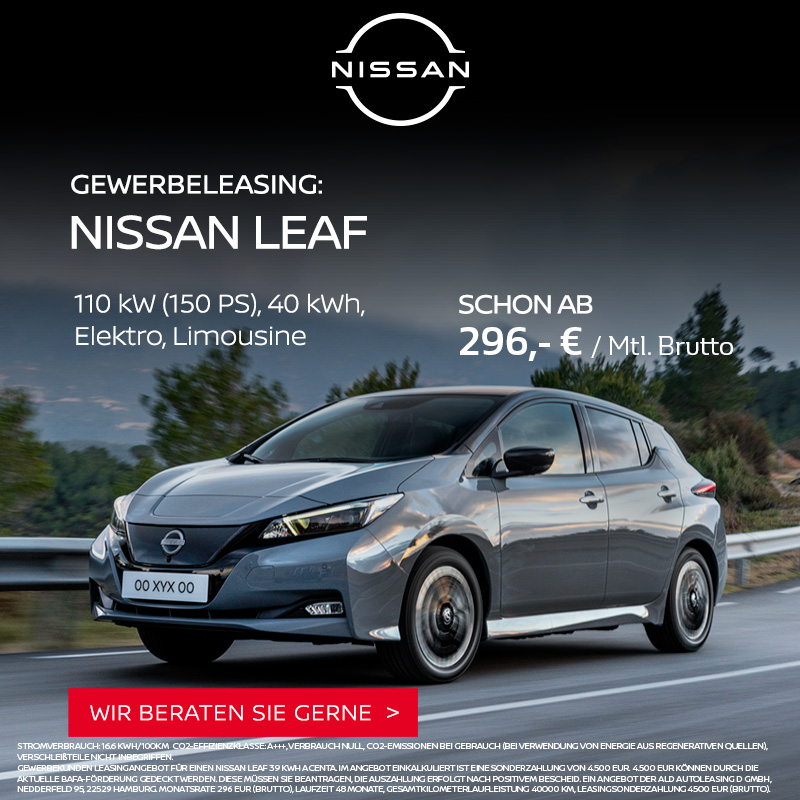 Nissan Leaf Gewerbeleasing bei Preckel Automobile