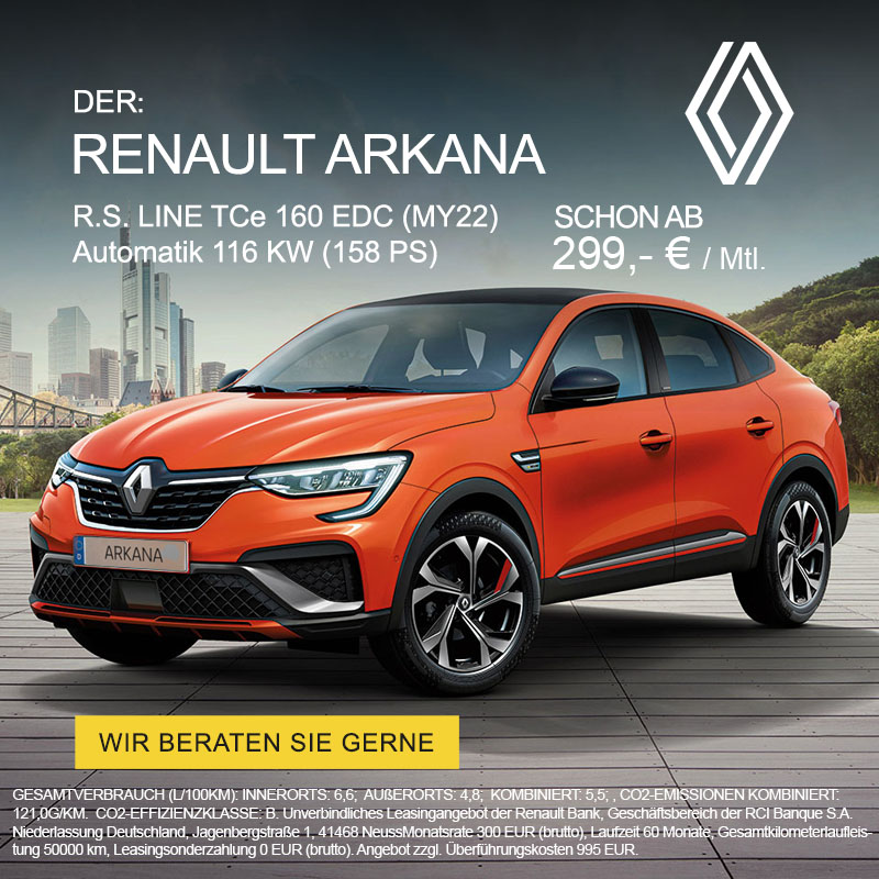 Der Renault Arkana im Leasing bei Preckel Automobile