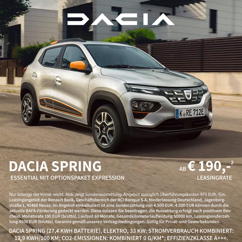 Der Dacia Spring bei Preckel Automobile