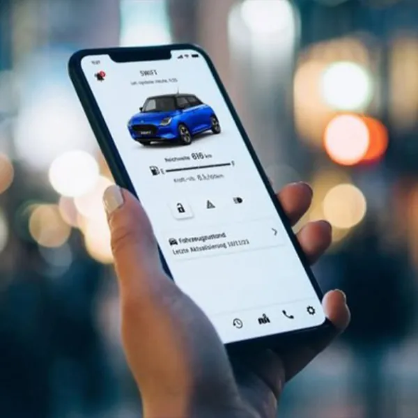 Der Suzuki Swift ist mit der App auf dem Hady verknüpft